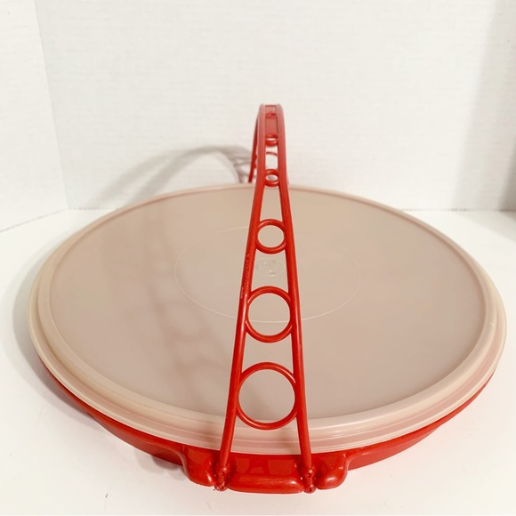 Vintage Tupperware 6 Sections Divided Party Susan Serving Relish Carrier Handle - Picture 3 of 13